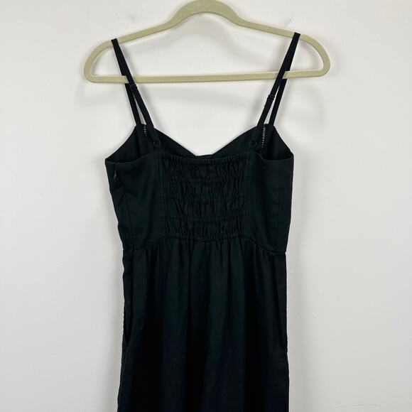 Madewell Sleeveless Wide Leg Jumpsuit 100% Linen Black Pockets Flowy US 2 NWT - Picture 13 of 16